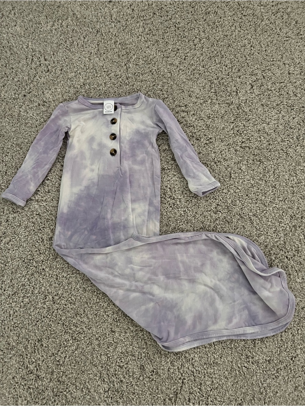 Lou Lou & Company Lavender Tie-Dye Baby One-Piece Gown